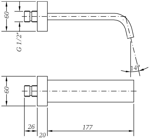 Излив для ванны Genebre K-17 (1674 45)